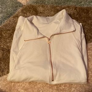 Sweatshirt white with rose gold zipper